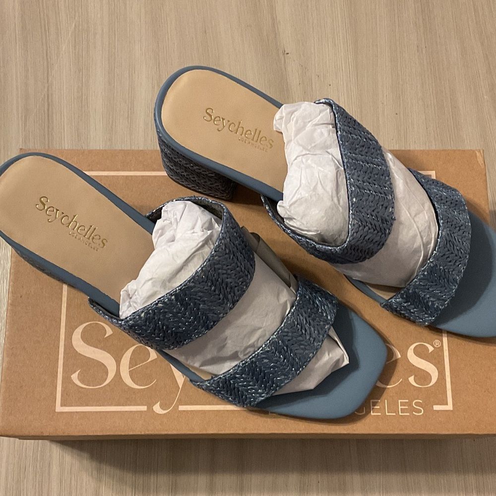 Seychelles Woven Blue Sandals